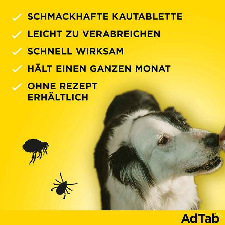 AdTab Kautabletten für große Hunde 450 mg 11 bis 22 kg, 3 St