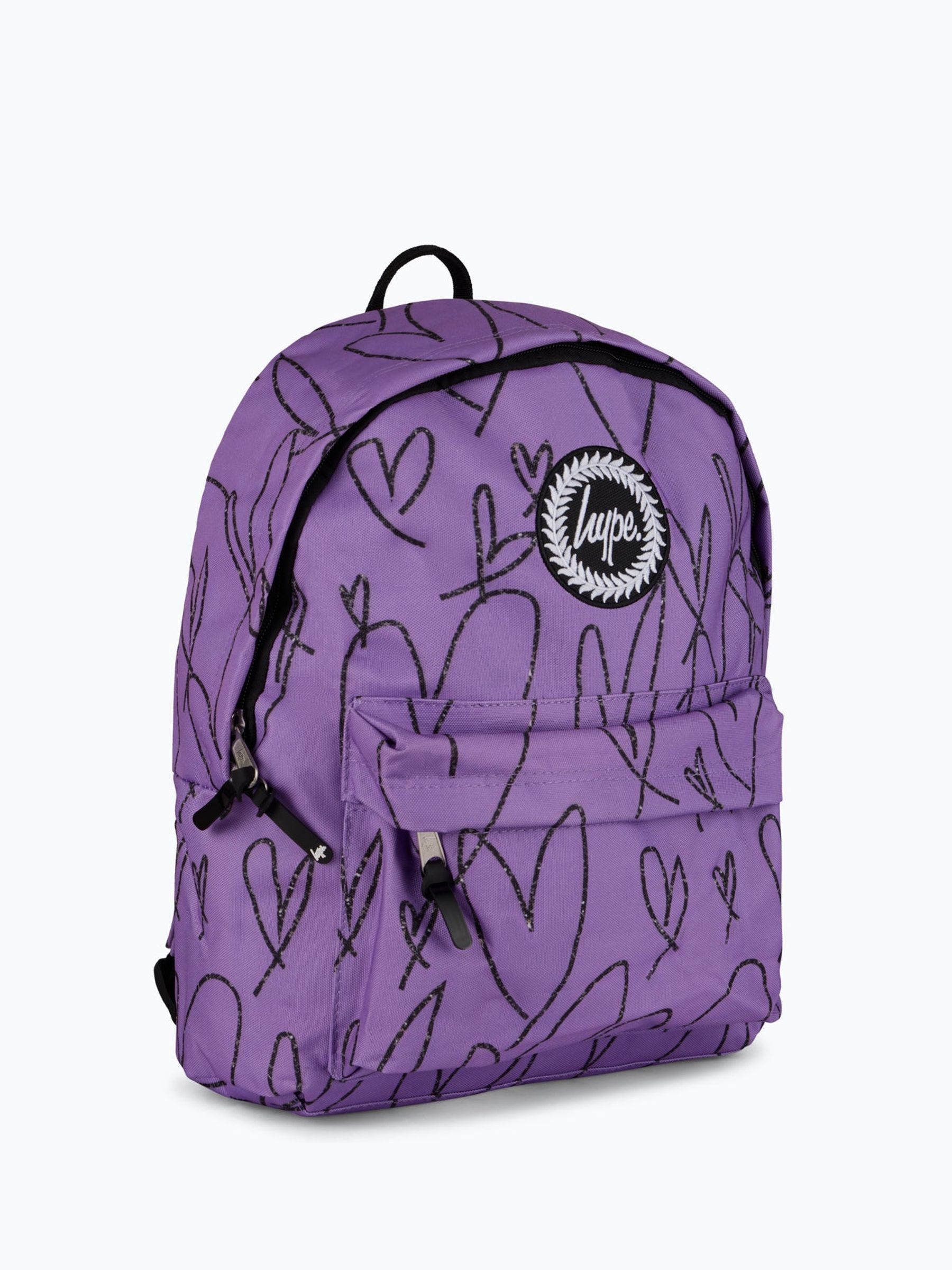 Hype. Unisex Purple Scribble Hearts Backpack