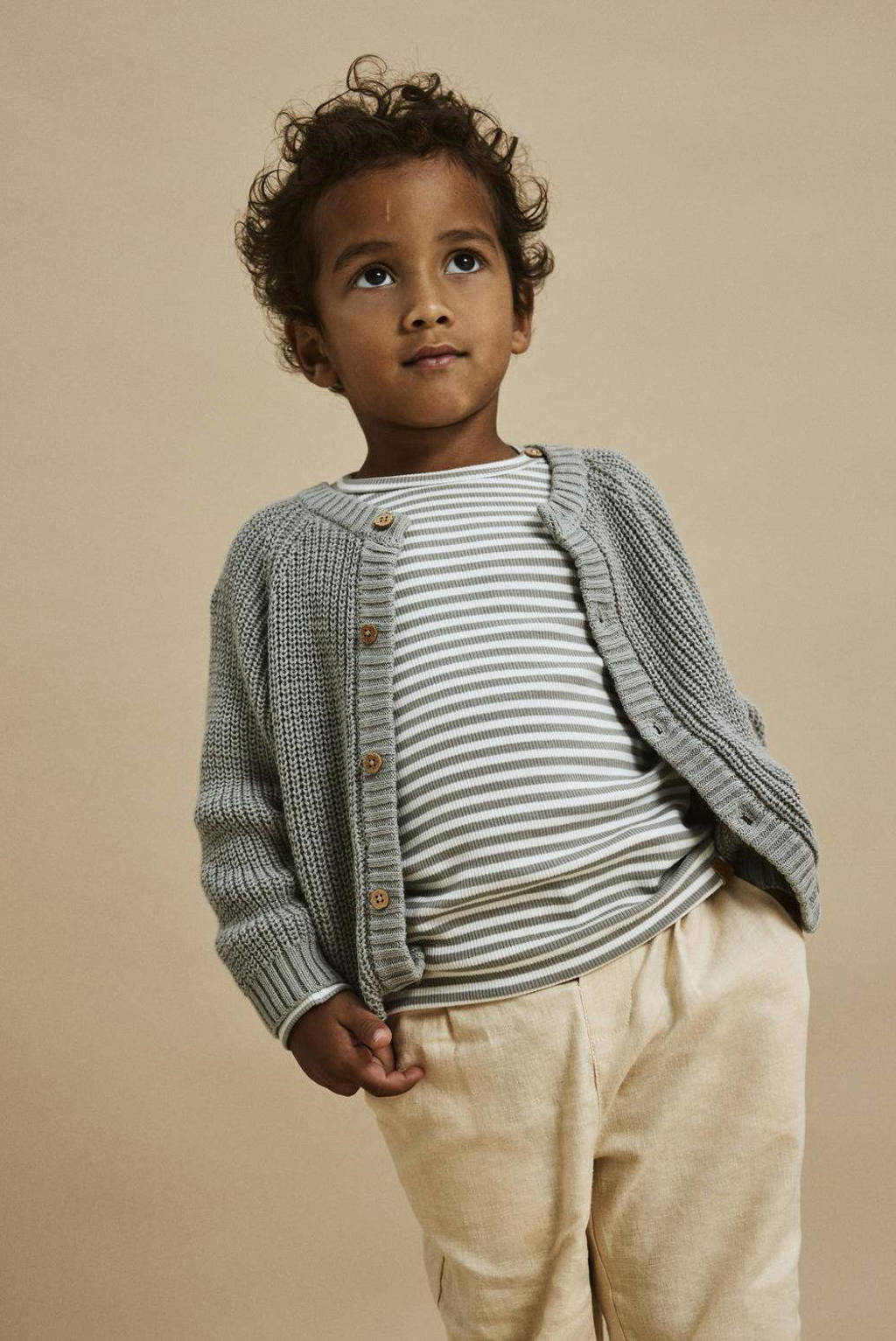 LIL' ATELIER gebreid vest NMNEMLEN grijs