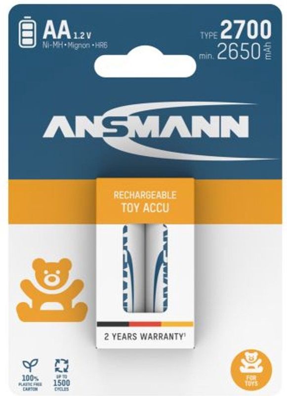 Ansmann - 1312-0037 - Oplaadbare Batterij - 2 Stuks - NiMH 2650 mAh 1,2 V