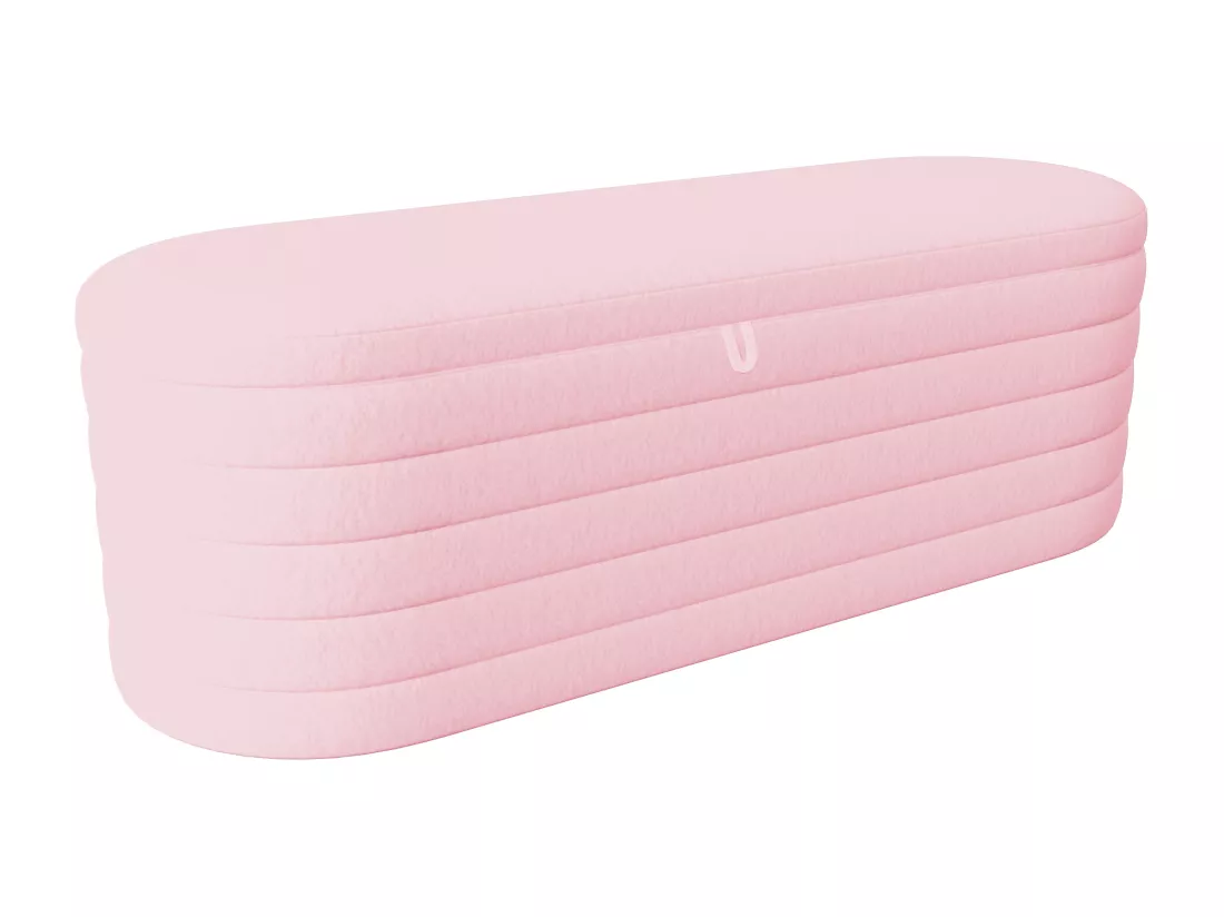 Banc de rangement 120x40x40 cm - en tissu peluche - Rose