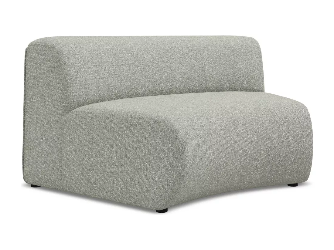 Fauteuil d'angle pour canapé modulable en tissu texturé - gris clair - EKAHI