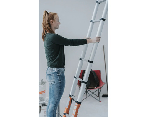 Batavia Giraffe Air aluminium telescopische ladder, 2,93 m, uitschuifbare ladder, aantal sporten/treden: 10