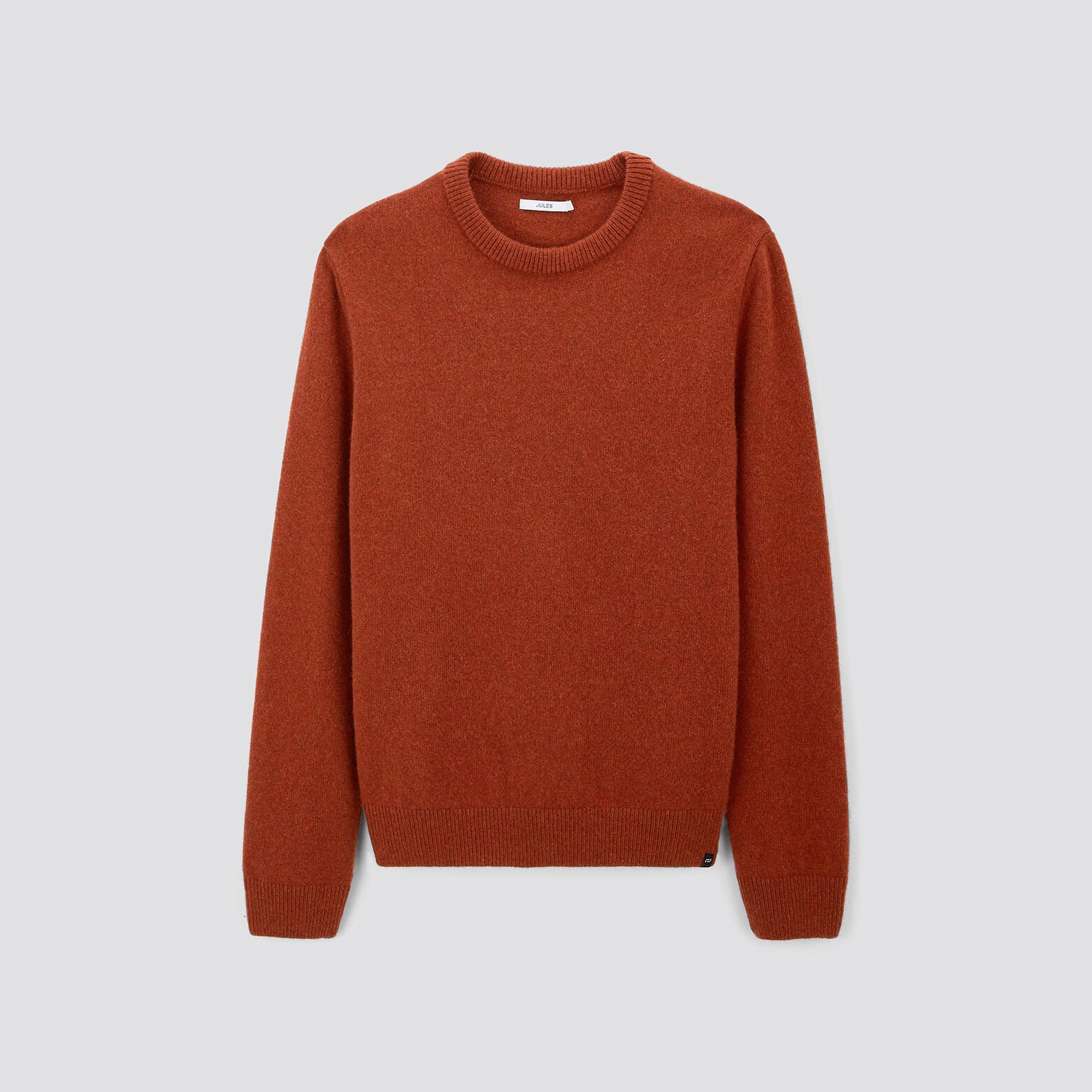 Pull à col rond uni Orange