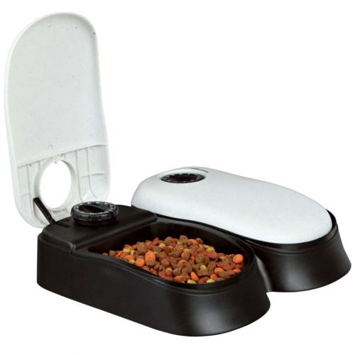 Alimentador automático para animais de estimação, branco granito