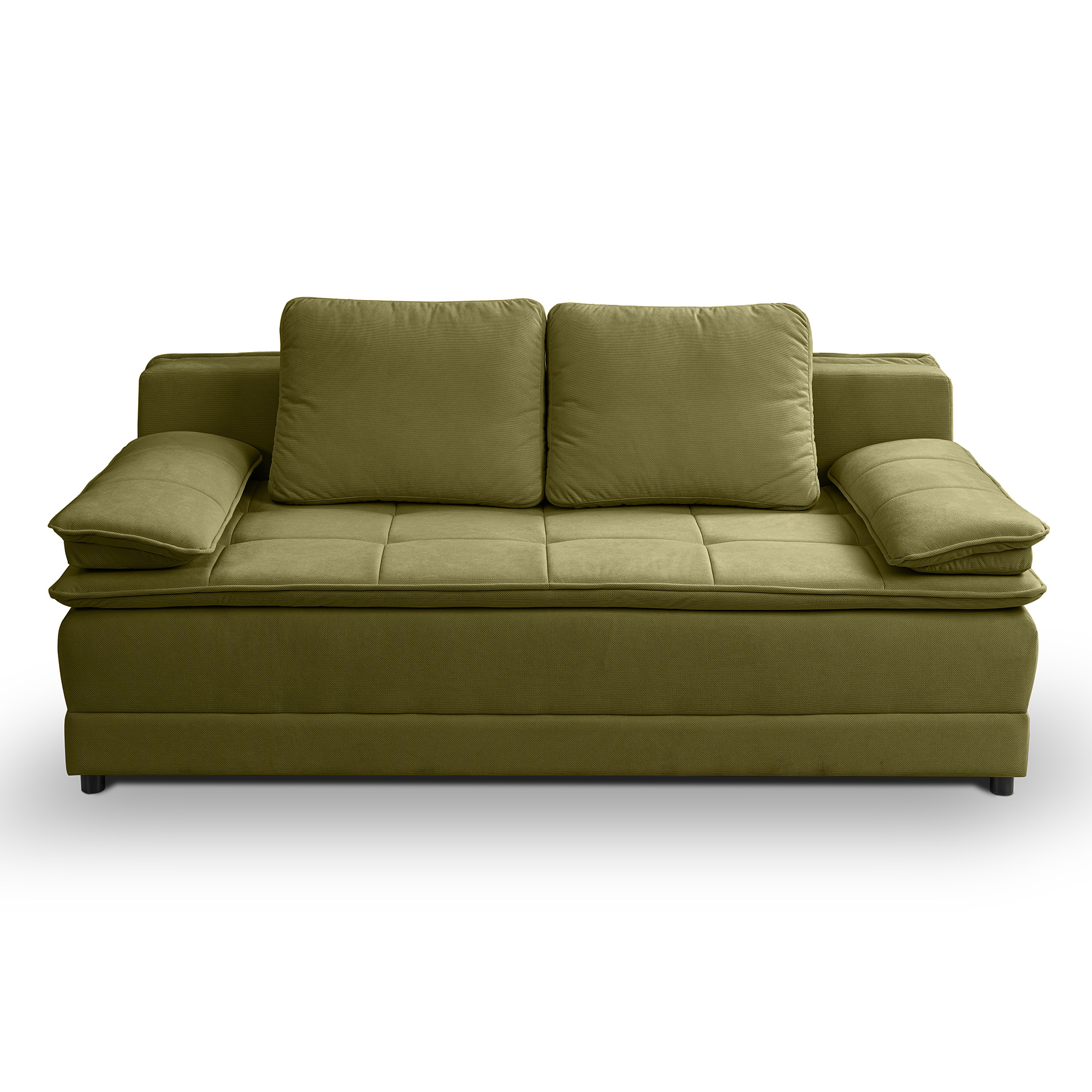 Schlafsofa - olive - Velvet - Liegefunktion und Staukasten