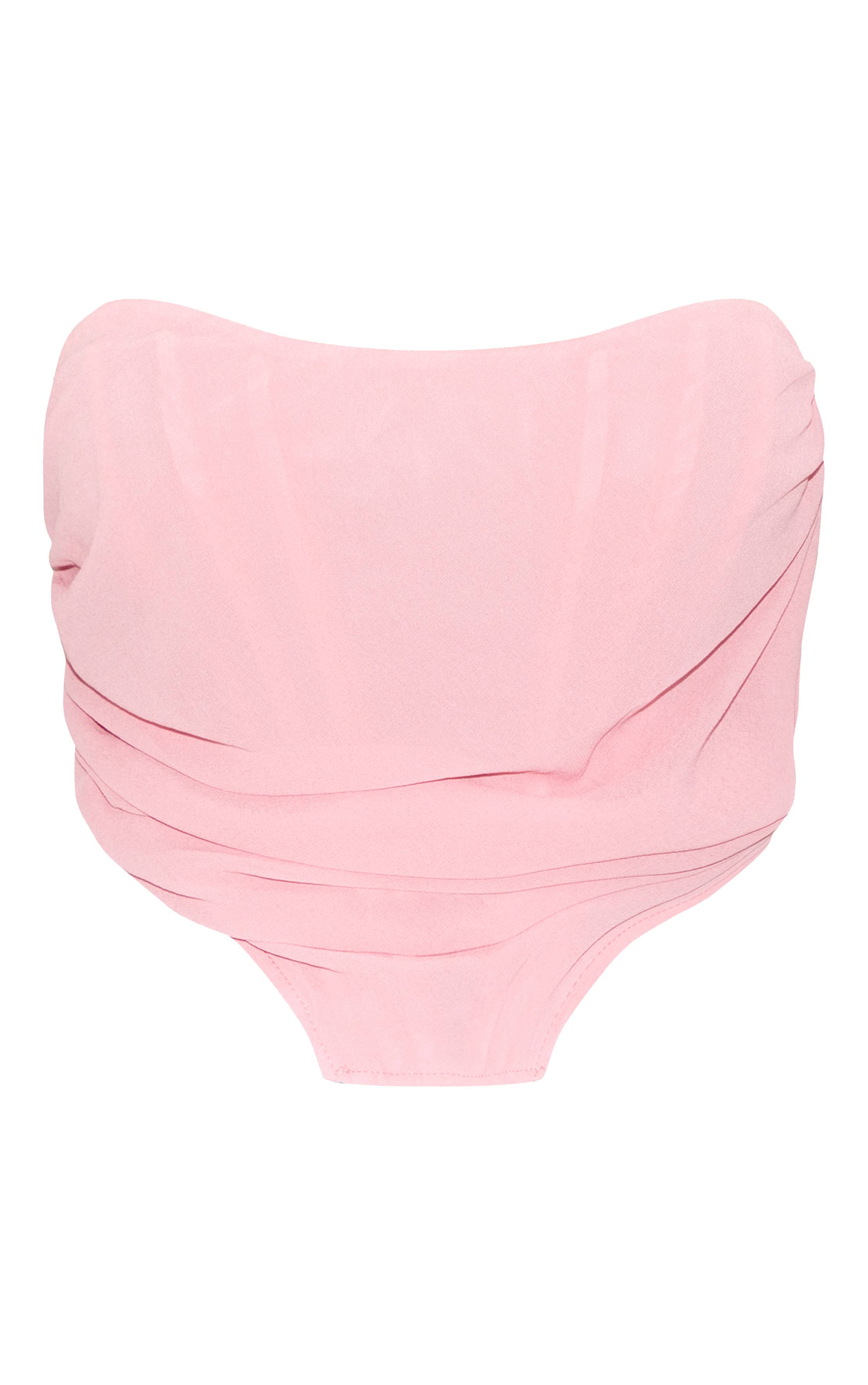 Rose Top Court Corset En Mousseline Froncée Shape
