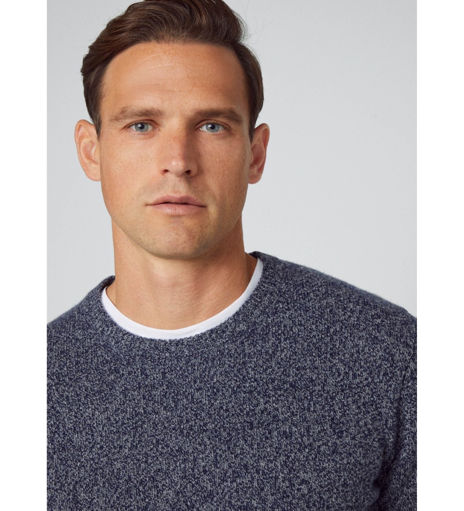 Camisa Hackett Lw Mouline Crew cinza