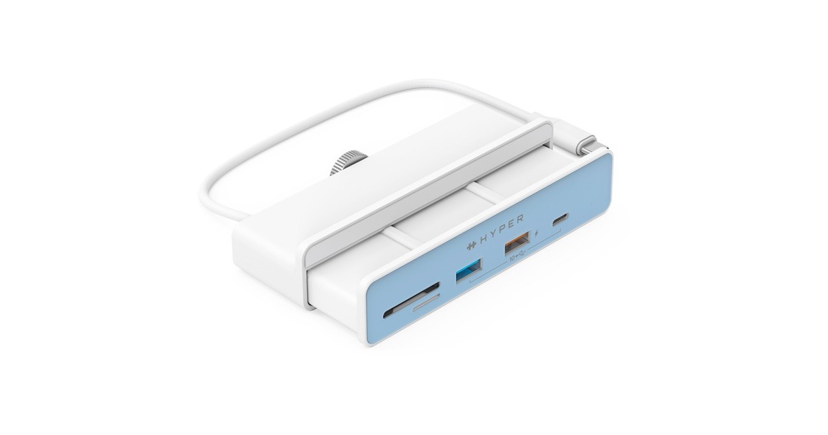HyperHyperDrive 6-in-1 USB-C Hub for iMac 24″ usb-hub  (Wit)