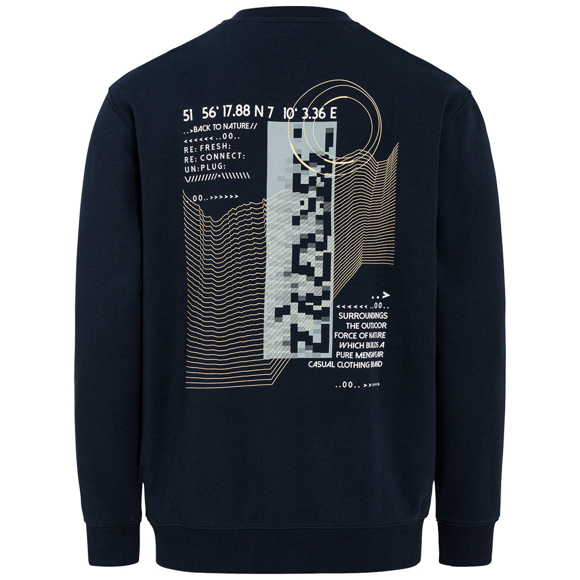 VanVaan Denim Herren Sweatshirt mit Backprint dunkelblau