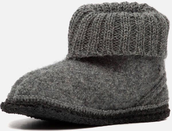 Bergstein Cozy Sloffen Pantoffels voor en kinderen 100% Zuiver sc wol Black
