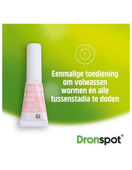 Dronspot Spot-On Kat  >2.5 - 5 Kg - Anti wormenmiddel - 2 pip 2.5 - 5 Kg M