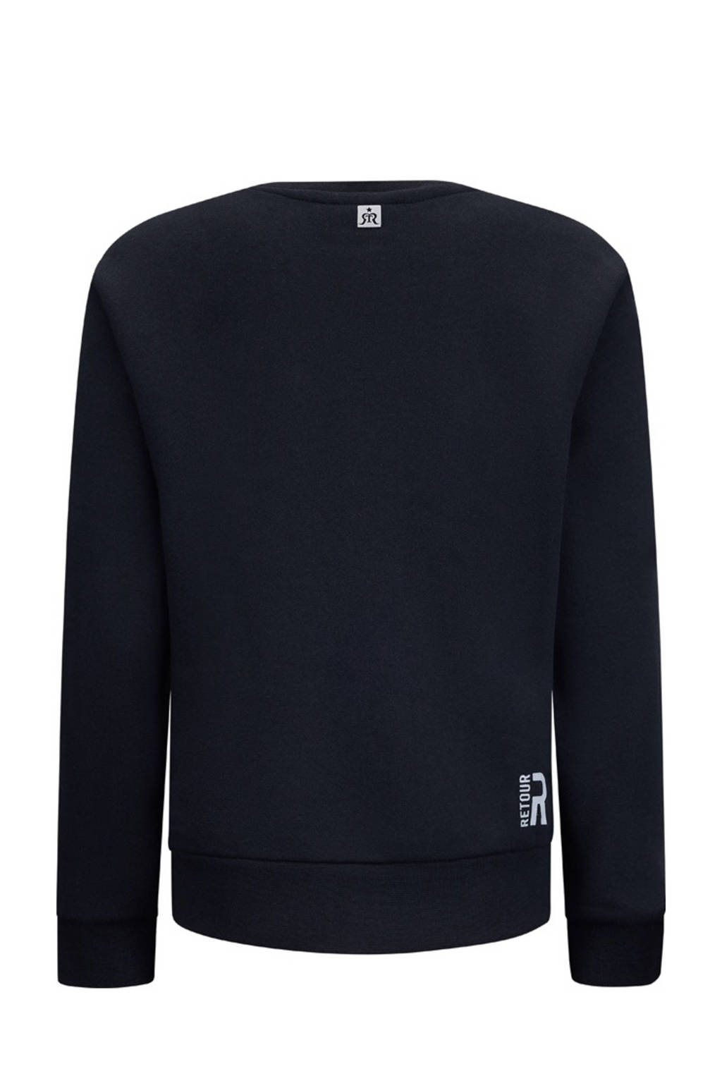 Retour Jeans sweater Borya met printopdruk zwart