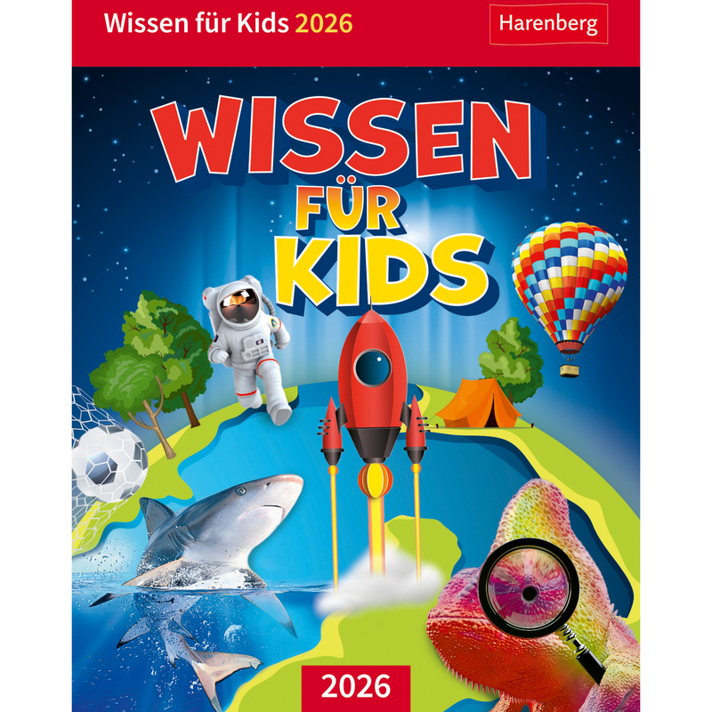 Harenberg Abreisskalender 2026 Wissen für Kids, 1 Tag / Seite/Sa + So auf 1 Seite