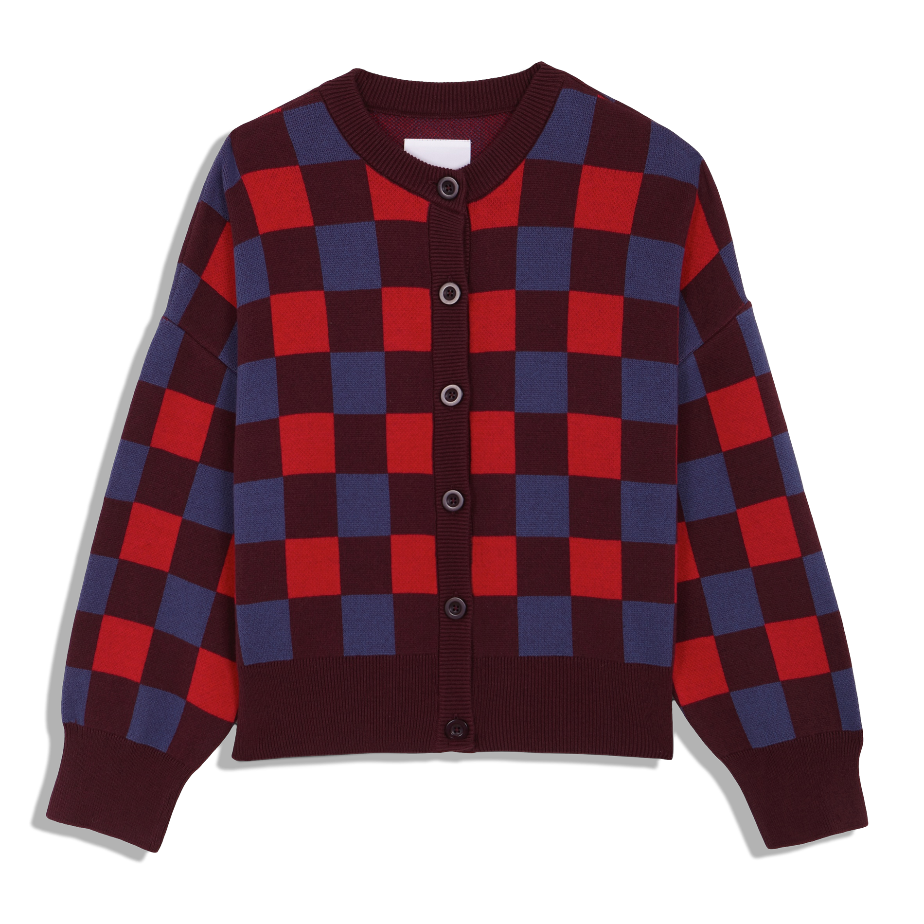 CALMA - Cardigan col rond en coton | Bleu