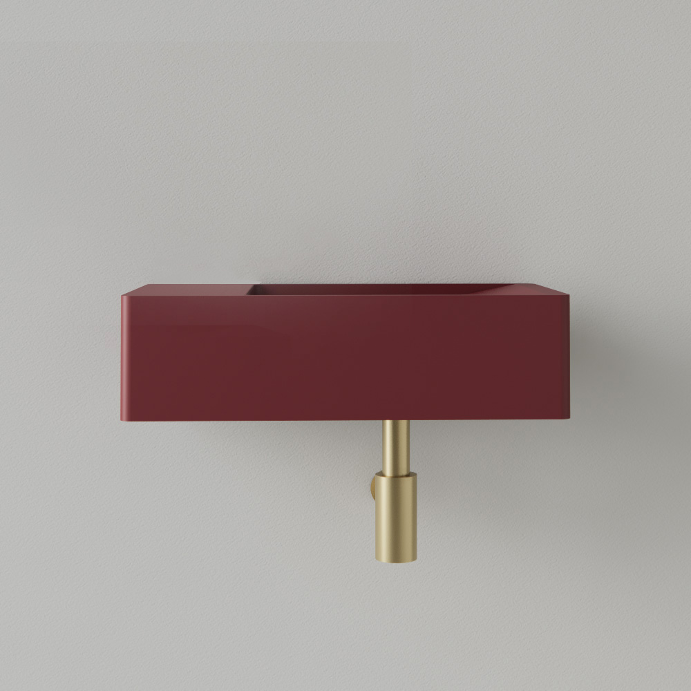 Sanigoods Luko fontein 40x22cm links zonder kraangat wijn rood