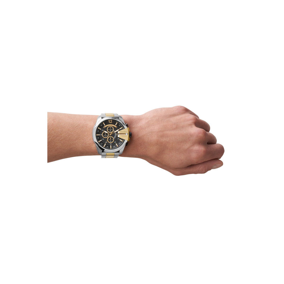 Montre DIESEL Mega Chief homme chronographe acier bicolore