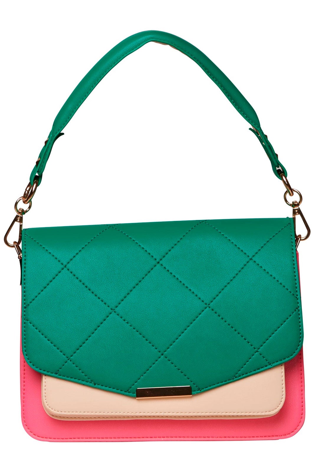 Noella Blanca Multi Compartment Bag green pink nude