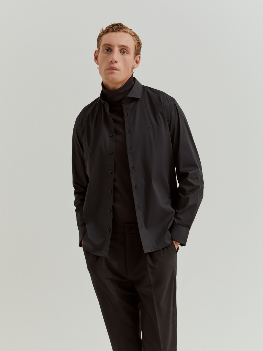 Camisa slim fit de algodão