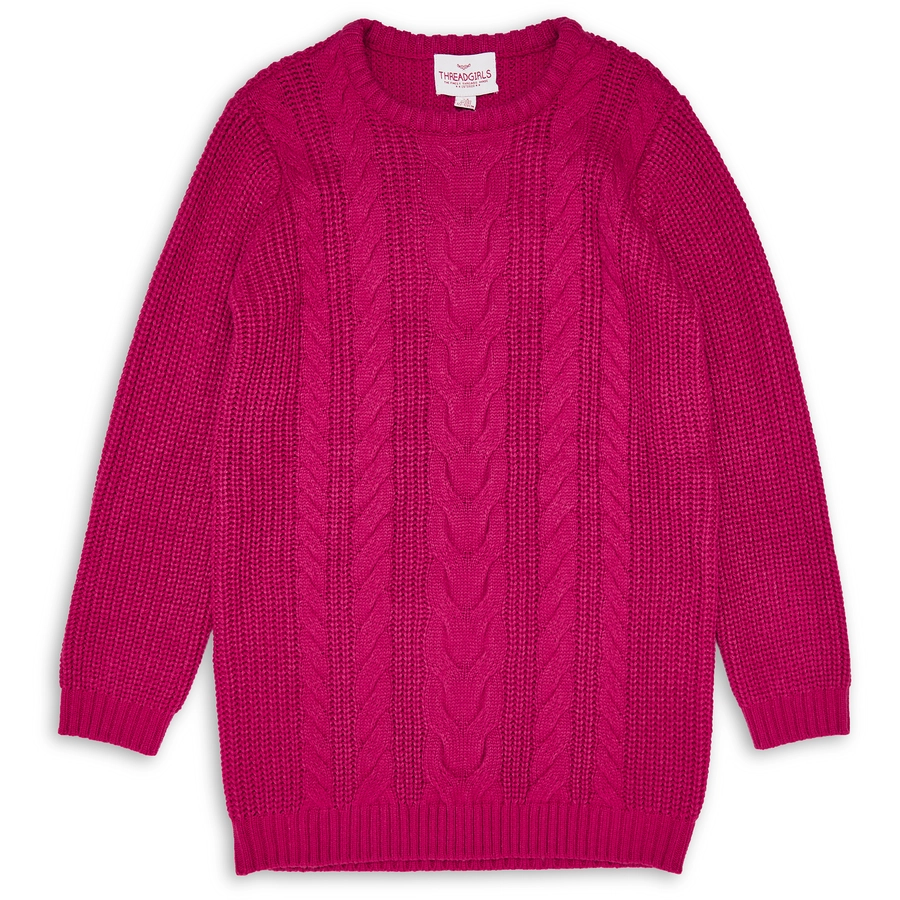 Threadgirls Strickkleid THB Thistle Cable Knitted Dress Berry
