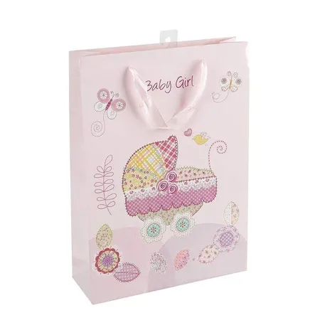 Idena Geschenktasche Geburt Mädchen Baby Girl, rosa