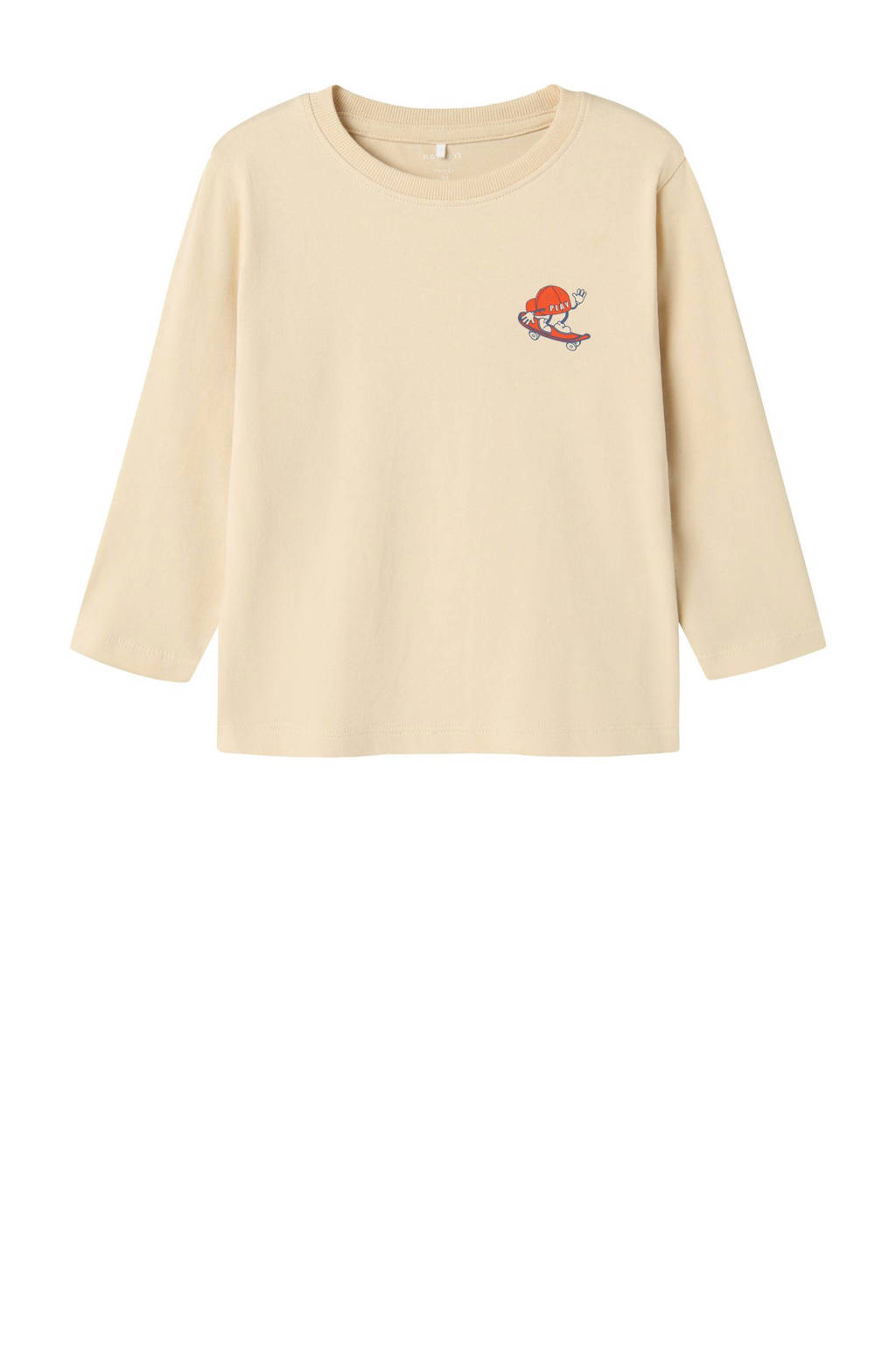 NAME IT longsleeve NMMOTIS met backprint ecru