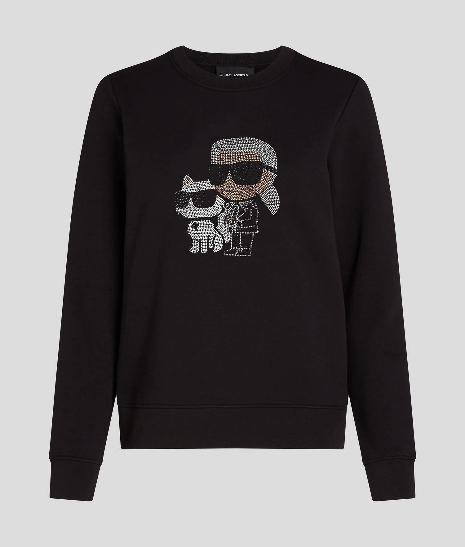 SWEAT-SHIRT À STRASS IKON KARL & CHOUPETTE - Noir