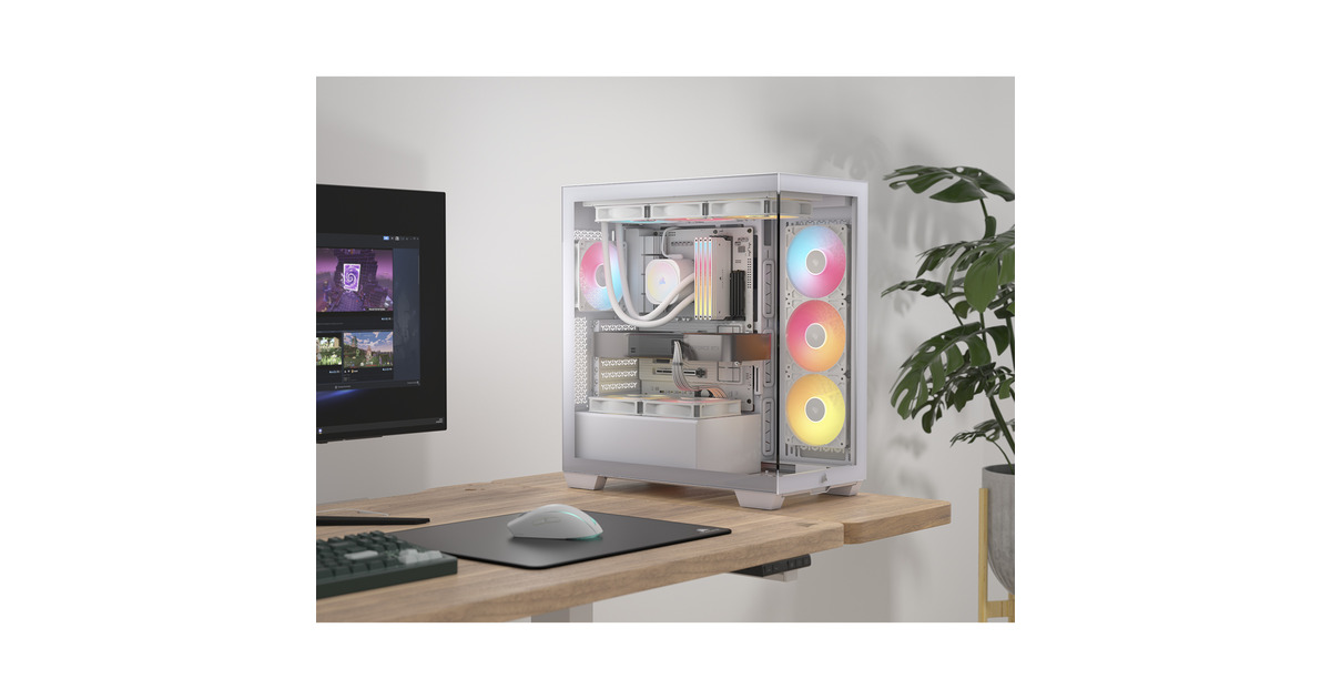 Corsair3500X RS-R ARGB midi tower behuizing  (Wit | 2x USB-A | 1x USB-C | RGB | Tempered Glass)