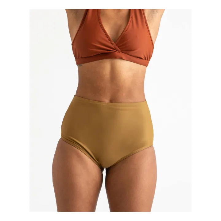 Matona Bas de Mailllot Taille Haute | Brun kaki
