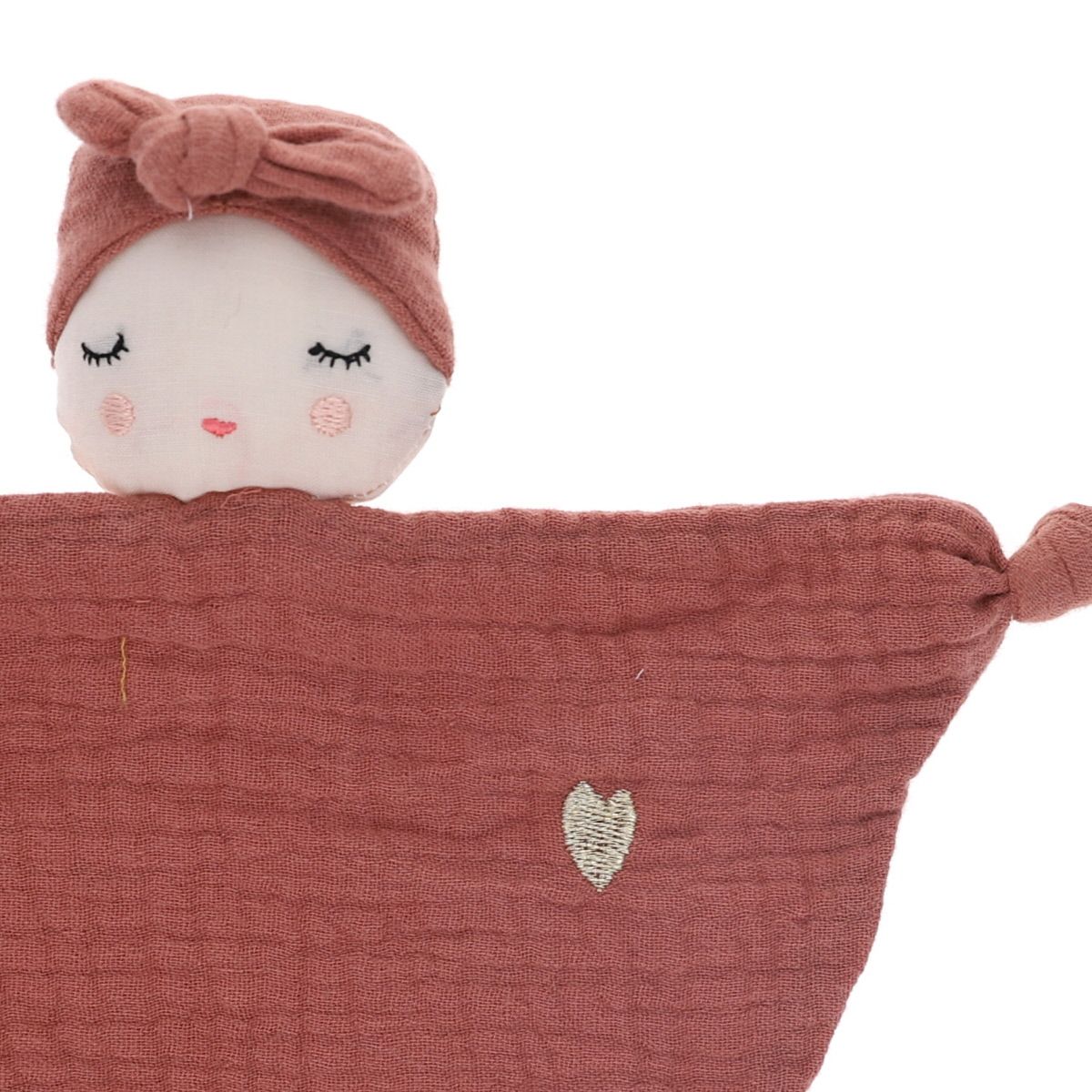 Doudou plat lutin terracotta Amande