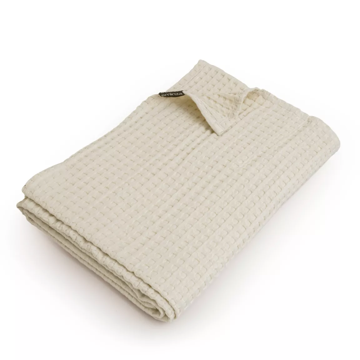 Jeté de lit coton nid d'abeille (130 x 160 cm) Maya Beige pampa