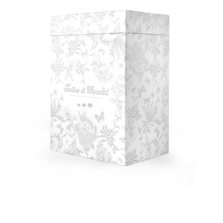 Tartine et Chocolat Peluche Augustin le lapin Toile de Jouy | Gris clair