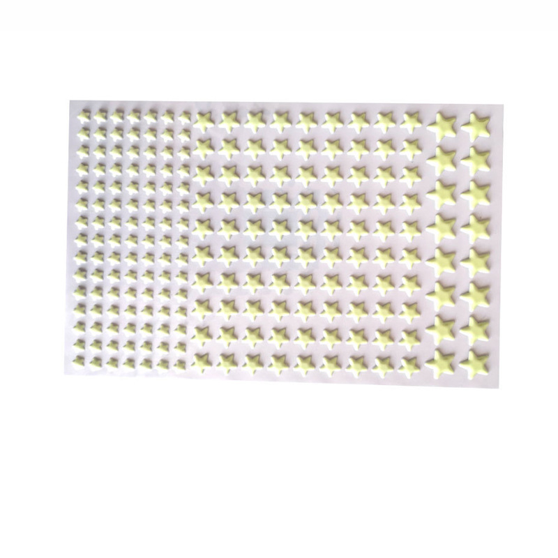 (413-tlg. Set) Leuchtsterne Fluoreszierende Wandsticker Sternenhimmel mit Kreise   Sterne fürs Kinderzimmer - Grün