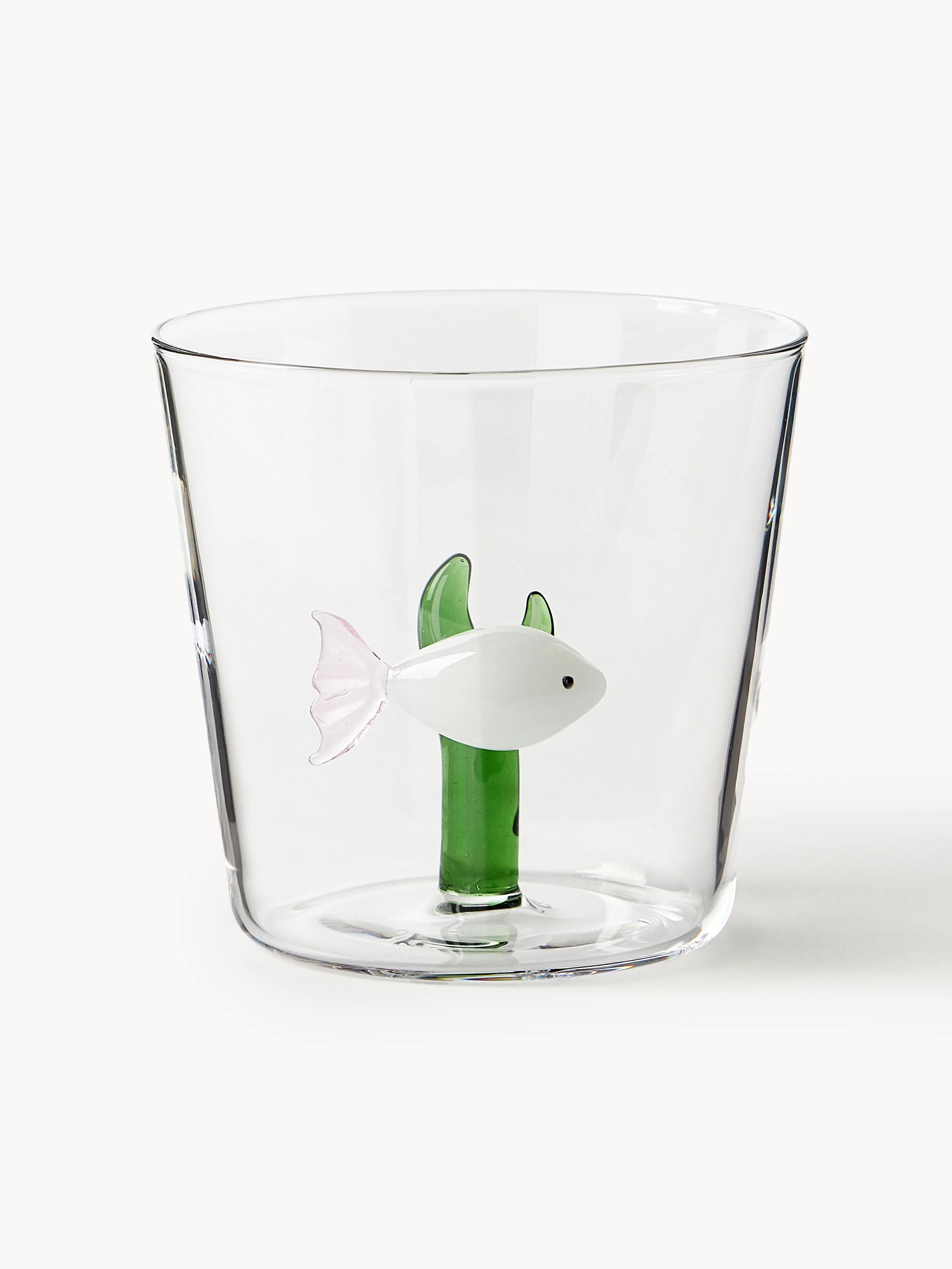 Handgemaakte waterglazen Marine Garden, 6 stuks