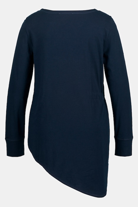 Shirt, Zipfelsaum, Rundhals, Langarm, Biobaumwolle