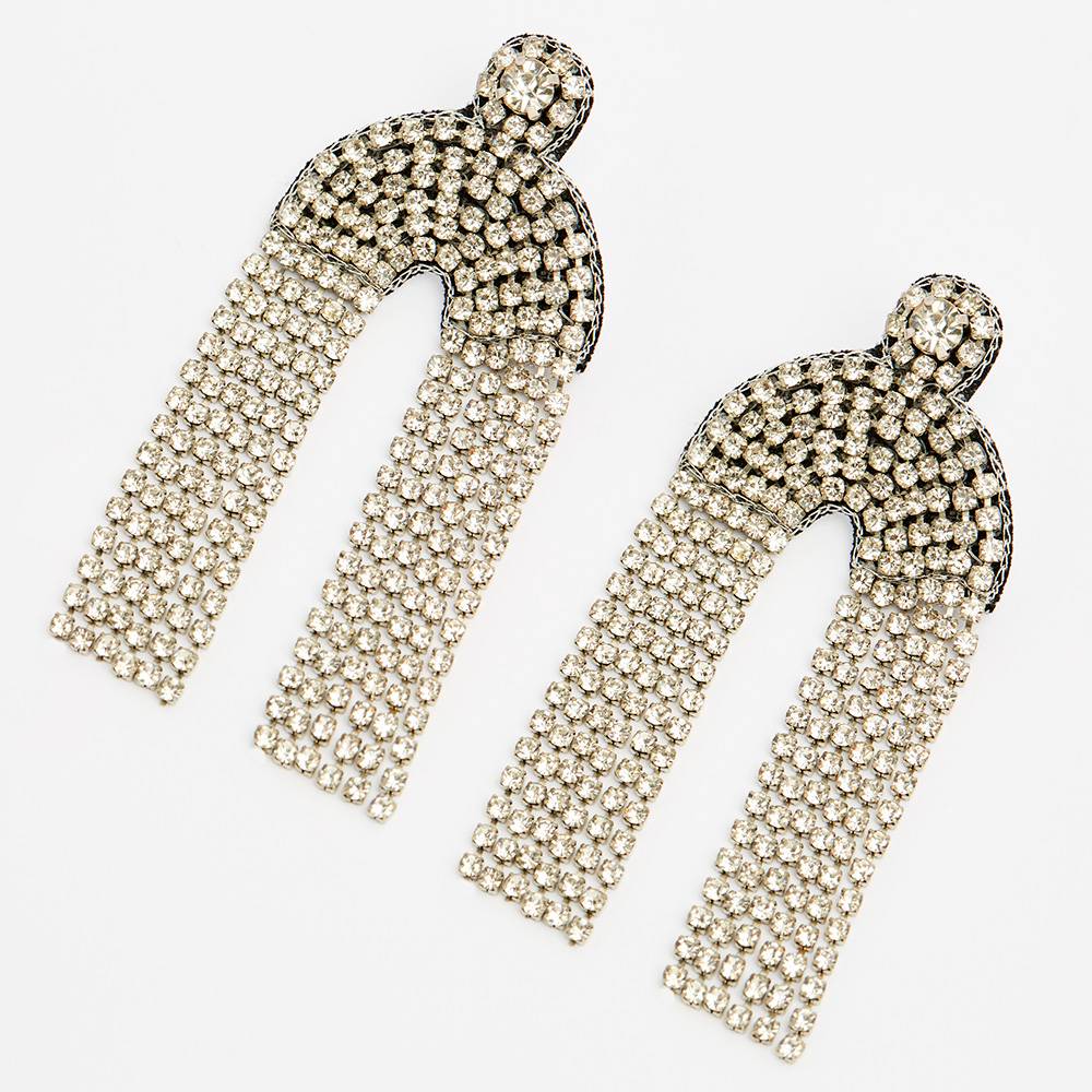 Geometric Retro BOUCLE D'OREILLE PENDANTES STRASS