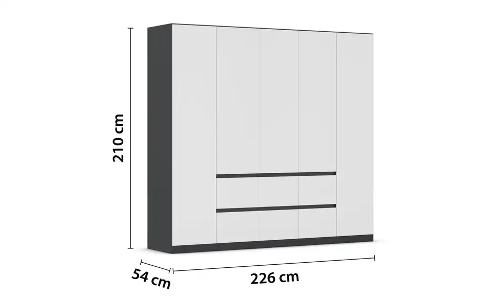 Drehtürenschrank Mainz 226 cm 5 Stück
