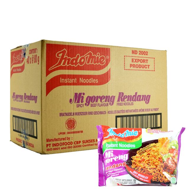 Indomie Instant Noedels Mi Goreng Rendang Smaak 80gx40