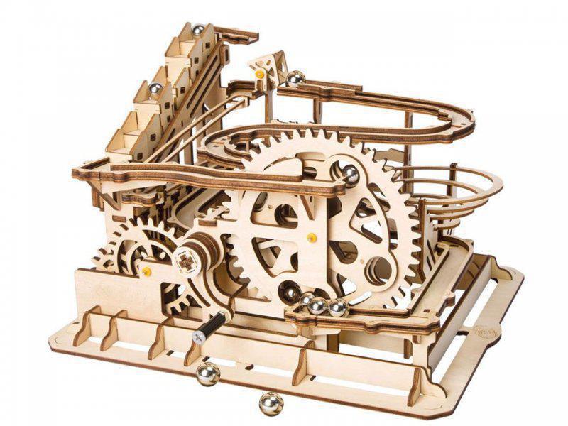 RoboTime Bausatz Murmelbahn Roller Coaster 3D Puzzle aus Holz