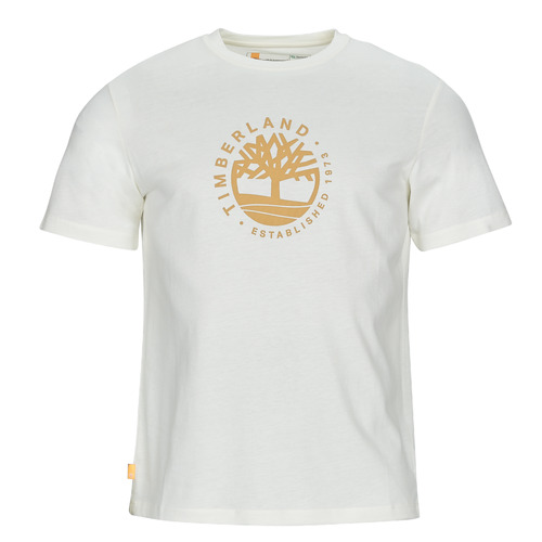 Timberland - SS REFIBRA LOGO GRAPHIC TEE REGULAR - Blanc