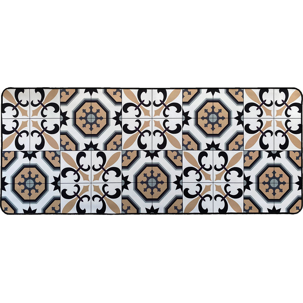 Tapis imprimé CARMEN polyester blanc 50x120cm