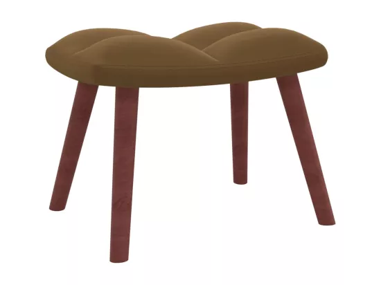 Chaise de relaxation avec repose-pied Marron Velours