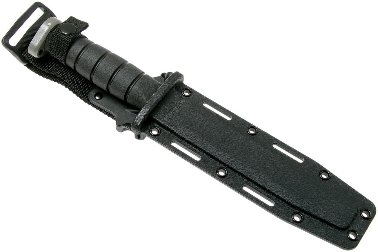 KA-BAR D2 Extreme Fighting Knife 1292, straight edge, Kraton handle, kunststof schede