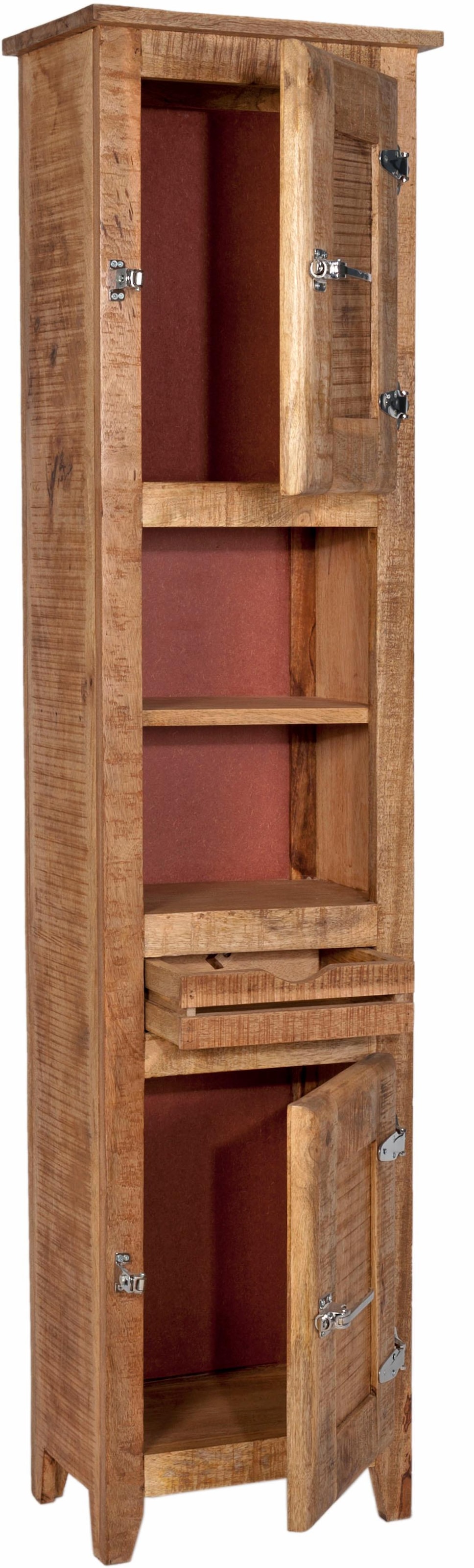 SIT Hochschrank »Frigo« Mangoholz im Antik-Look mit Kühlschrankgriffen, Höhe 187 cm