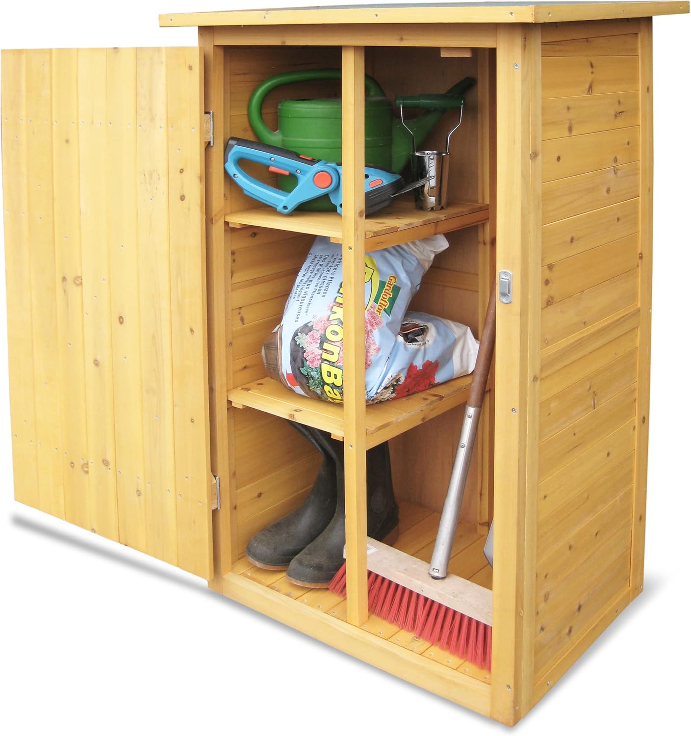HABAU Gartenschrank Flachdach, 3103, 75 x 56 x 117 cm, mit 2 Regalböden