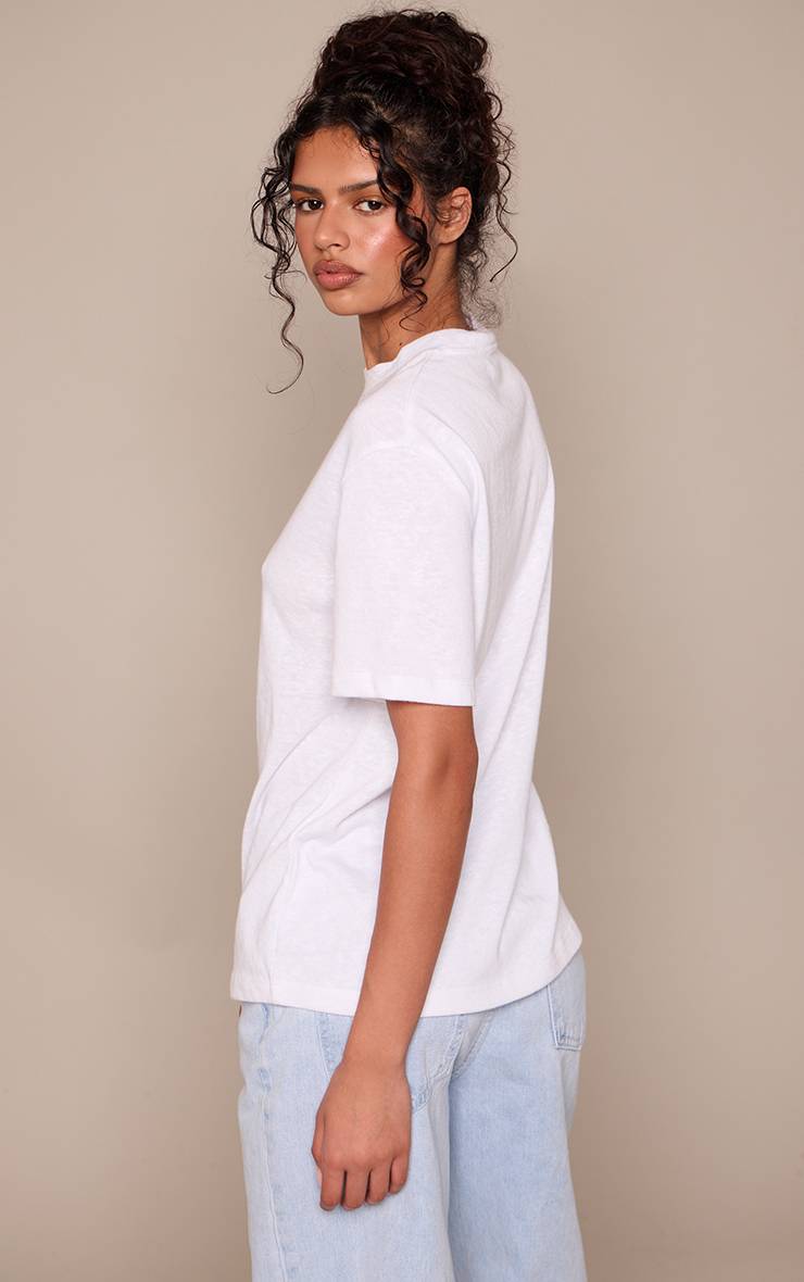 Blanc T-shirt Oversize En Coton Slub Chiné