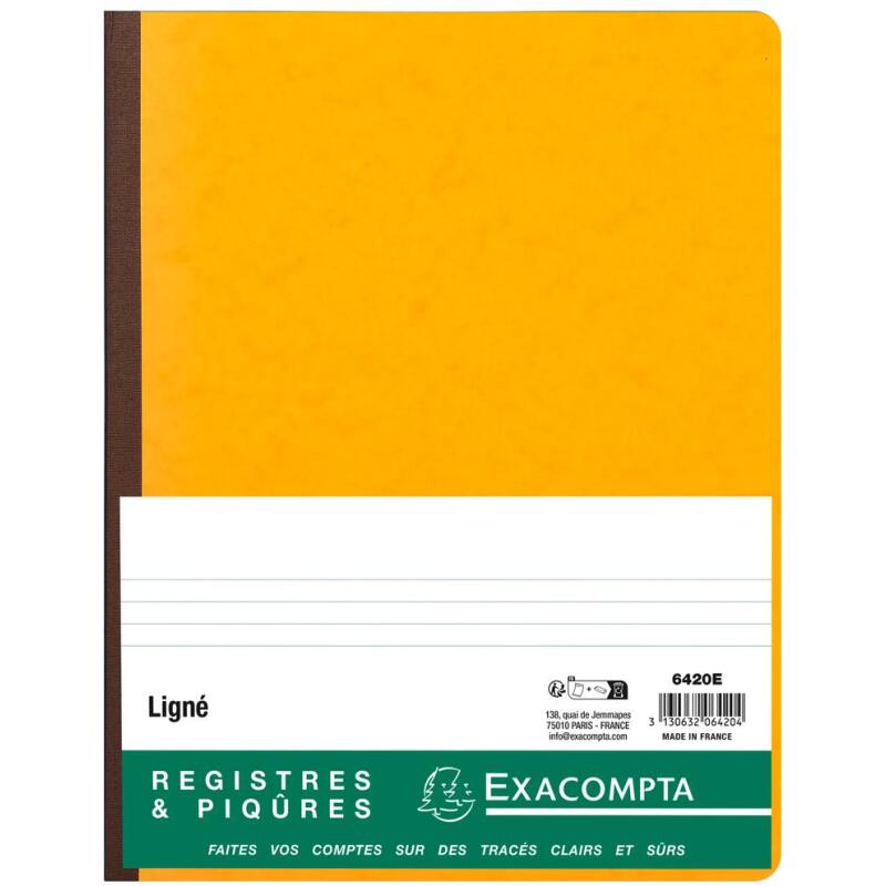 Registre piqûre Exacompta 6420E 32 x 25 cm 80 pages couleurs assorties