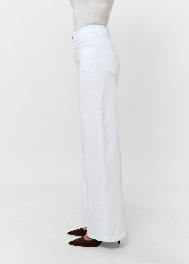Wide leg stretch jeans wit