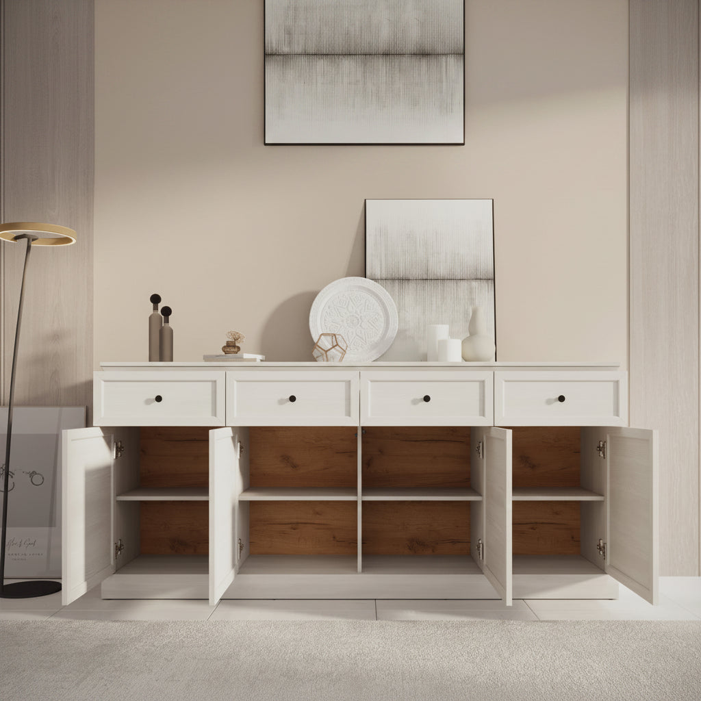 Leroy - Dressoir - Wit - 193x40x86 cm
