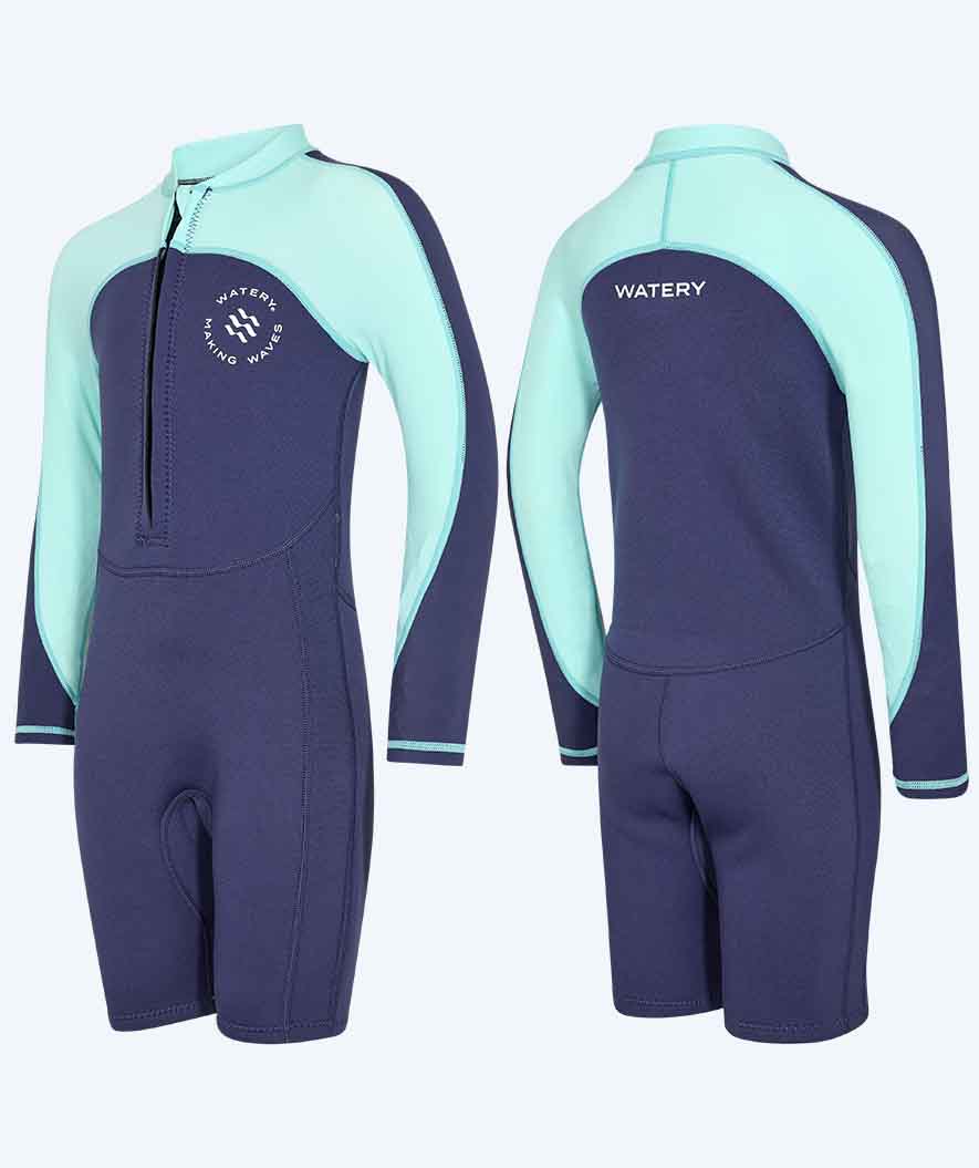 Watery UV våddragt til børn - Calypso Langærmet - Atlantic Turquoise